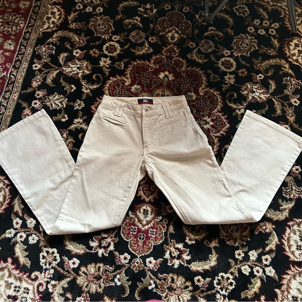 y2k Just USA cream flares low rise jeans size 3
